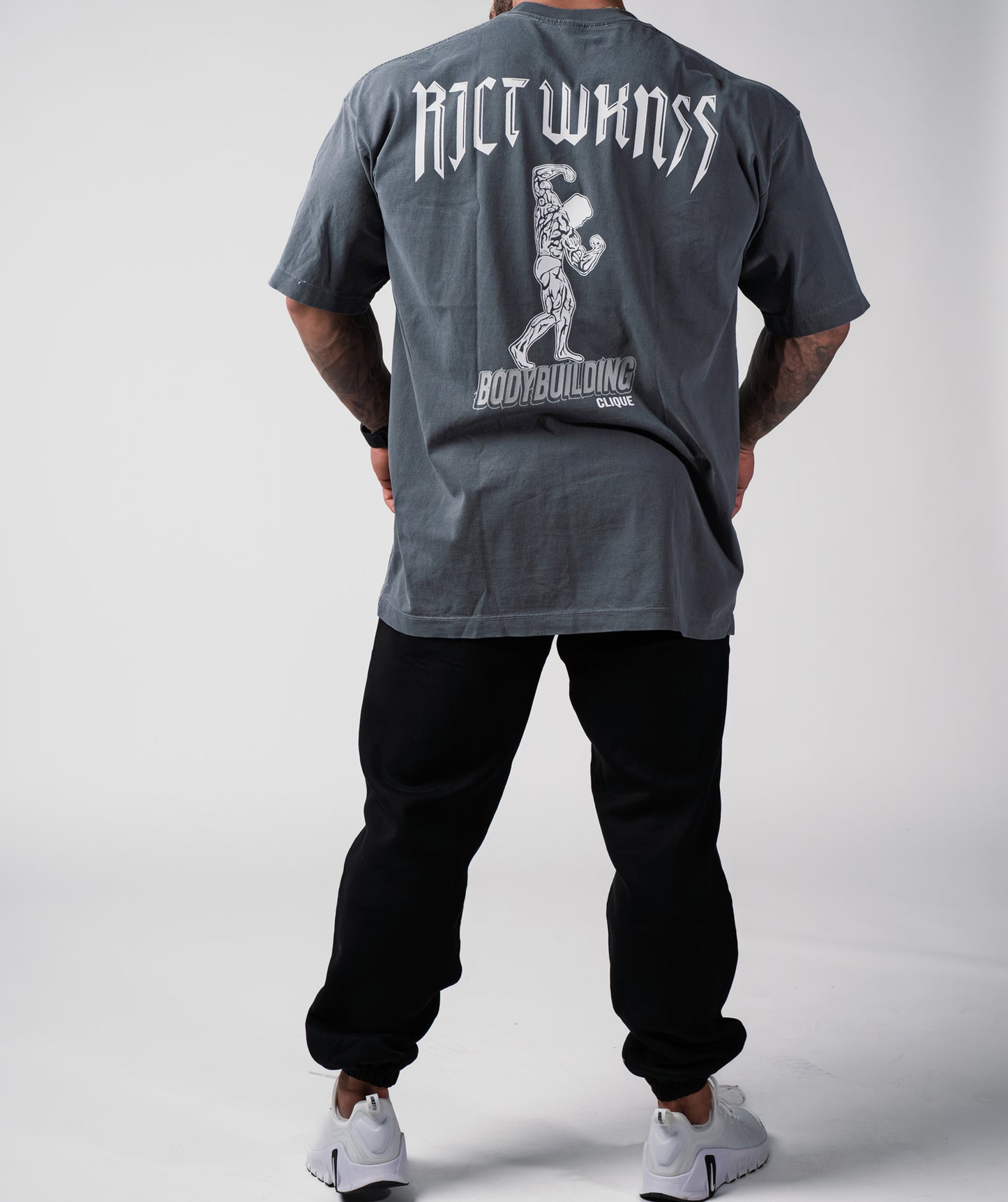 Charcoal Grey 'Bodybuilding Clique' Tee