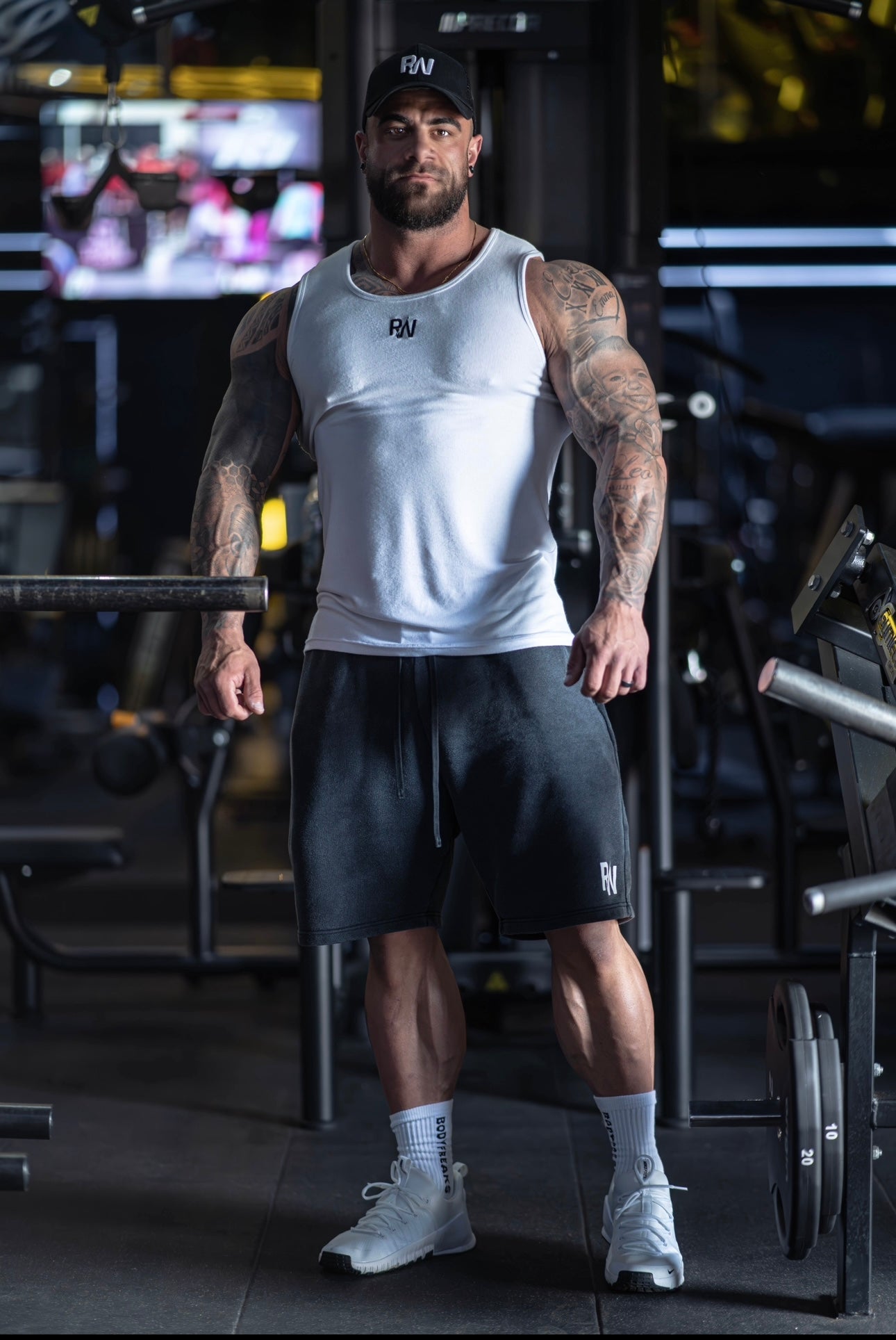White Ribbed Muscle Fit Vest