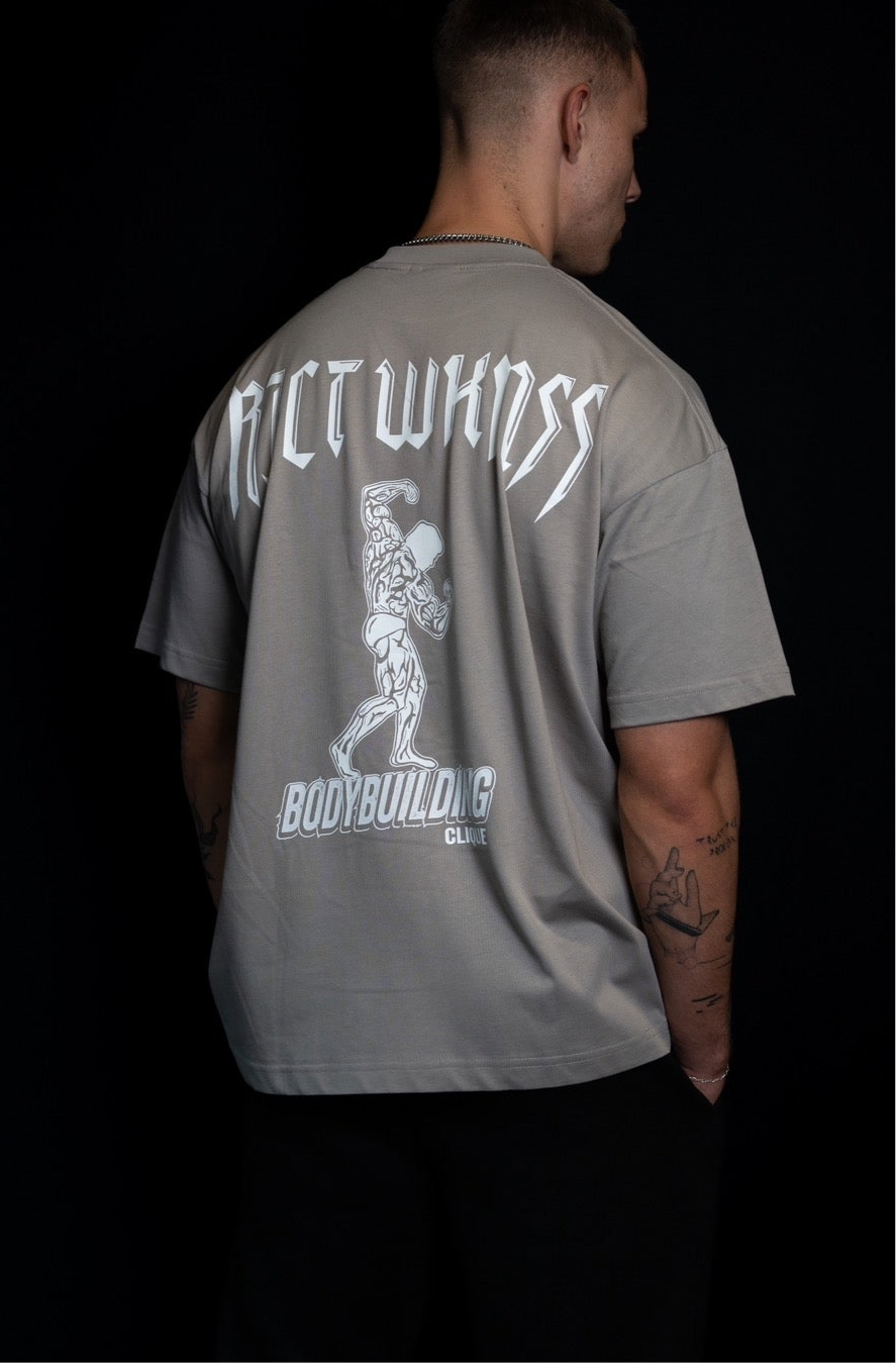 Stone Grey 'Bodybuilding Clique' Tee