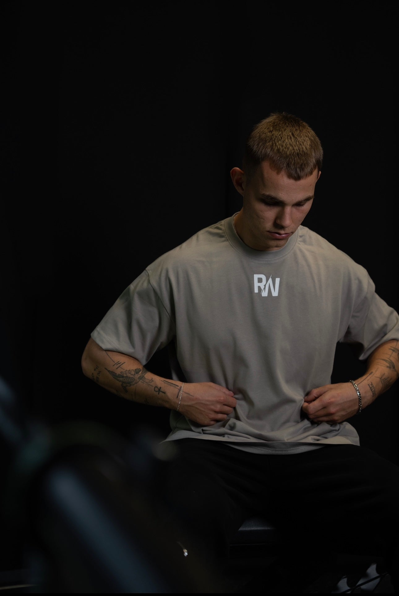 Stone Grey 'Bodybuilding Clique' Tee