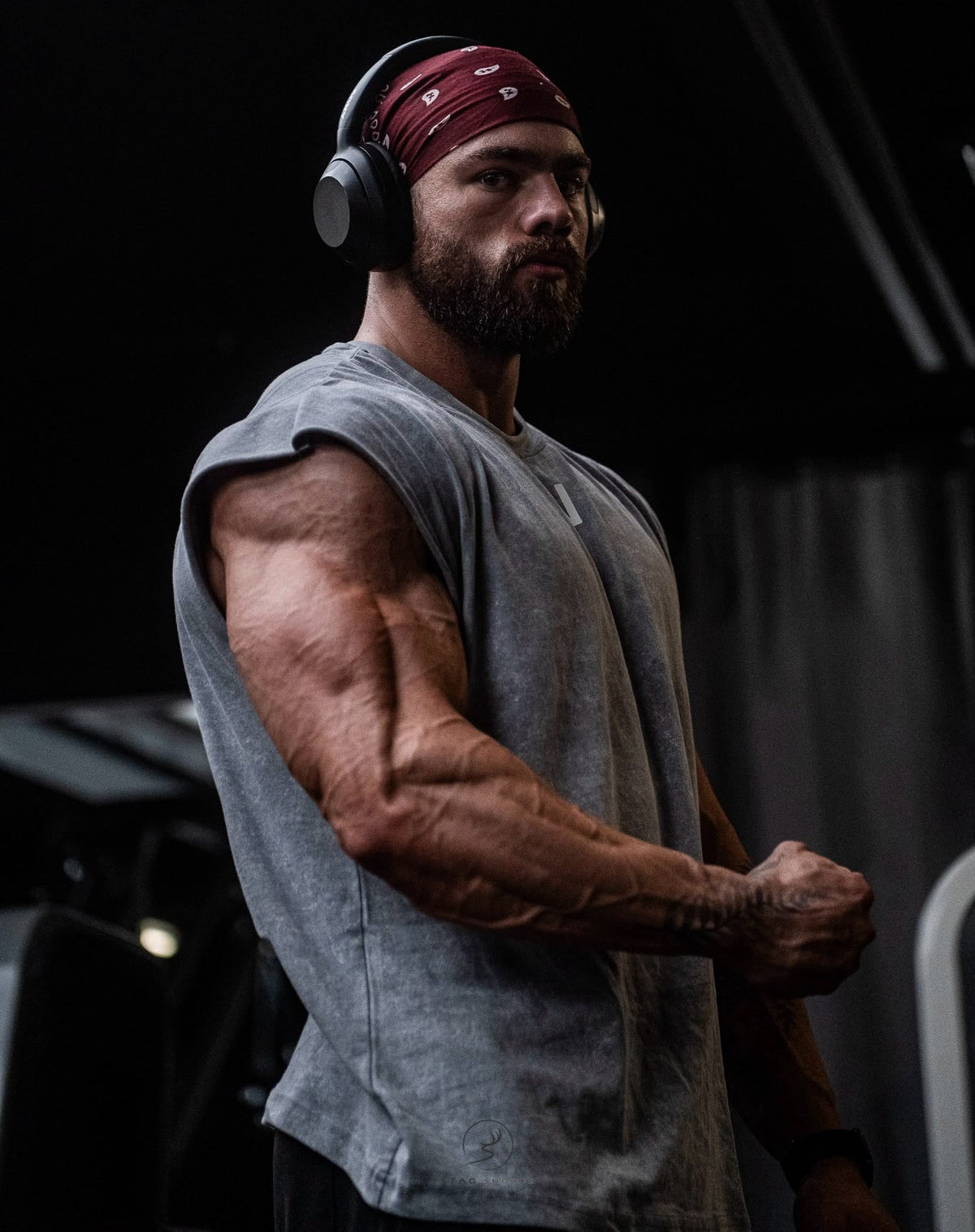 Marble Grey ‘Ferocious’ Oversized Cut Off