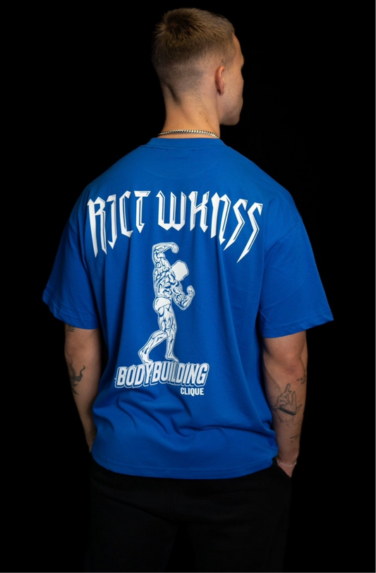 Royal Blue 'Bodybuilding Clique' Oversized T-Shirt