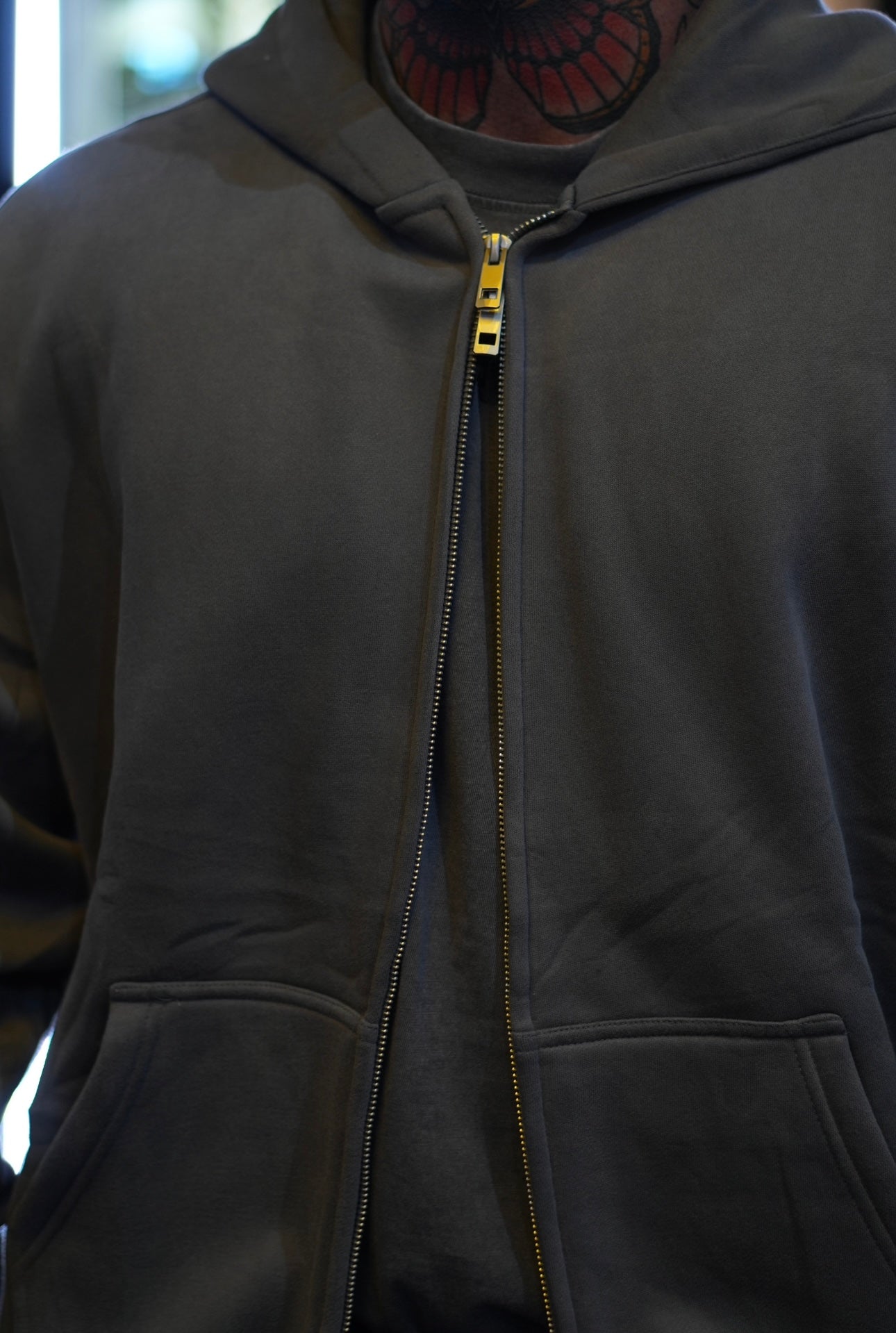 Grey ‘Ferocious’ Zipper