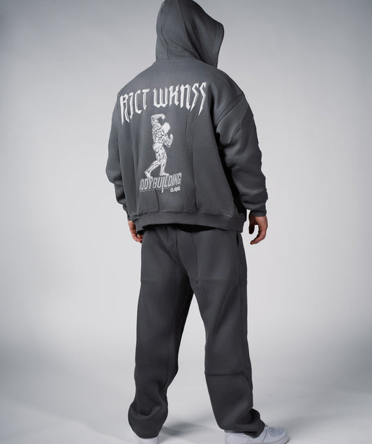 Grey ‘Bodybuilding Clique’ Zipper
