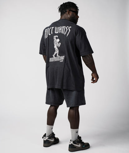 Charcoal black 'Bodybuilding Clique' Tee