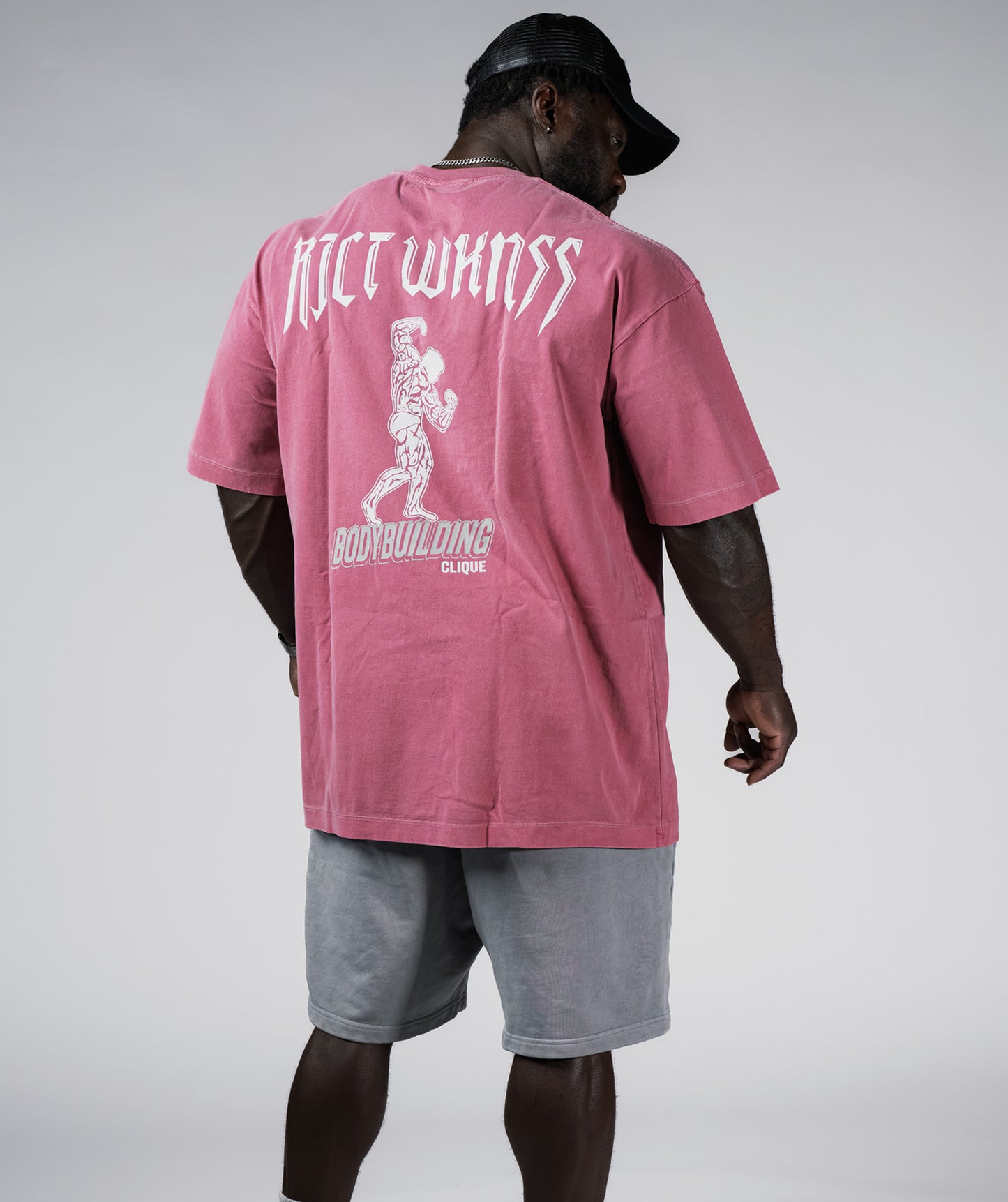 Charcoal Red 'Bodybuilding Clique' Tee