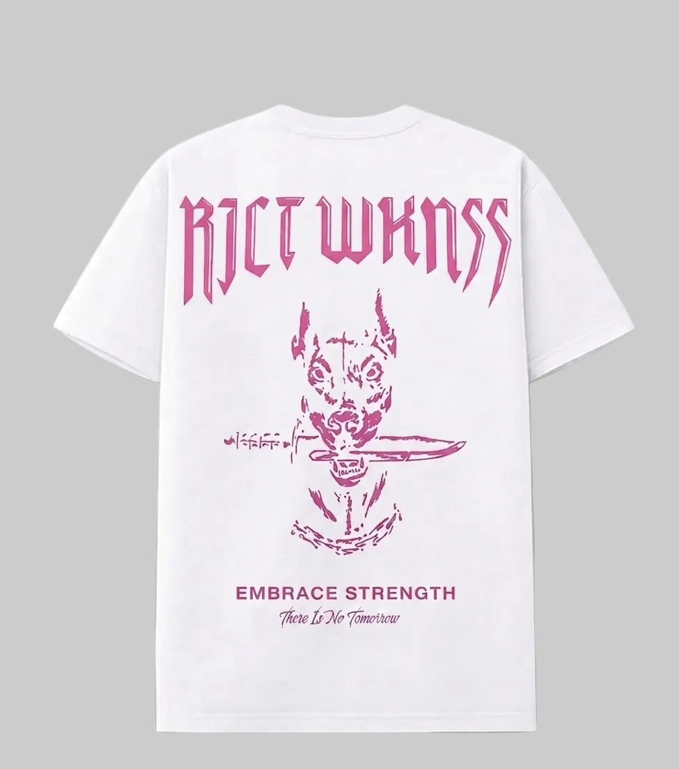 White / Pink ‘Ferocious’ Tee