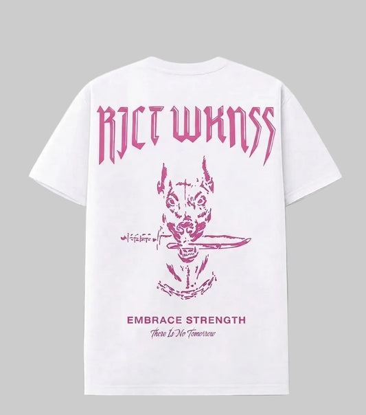 White / Pink ‘Ferocious’ Tee