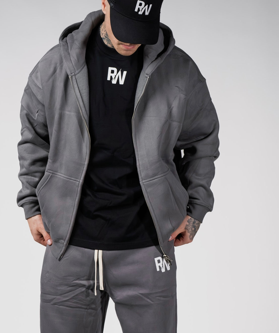 Grey ‘Bodybuilding Clique’ Zipper