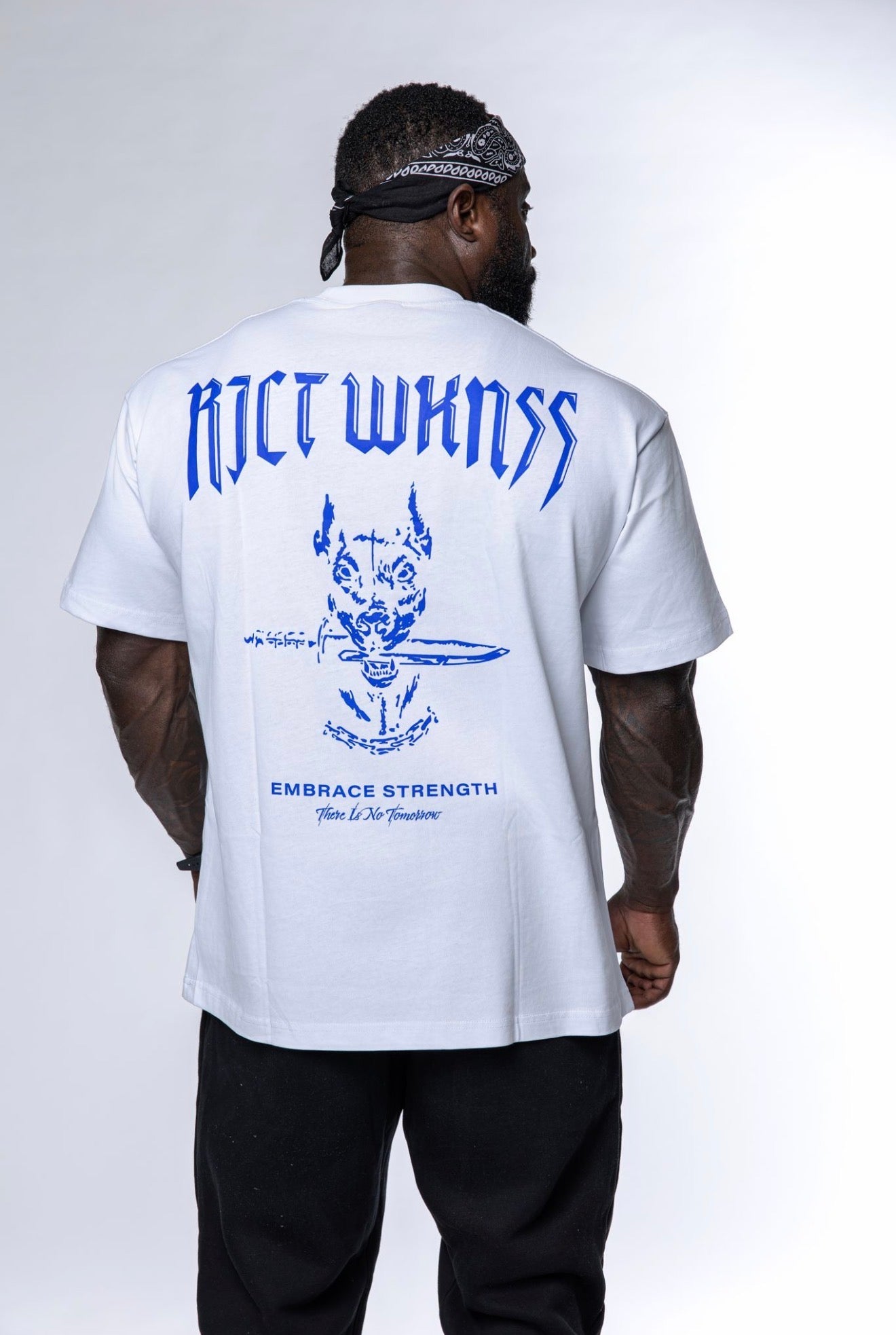 White / Blue ‘Ferocious’ Tee