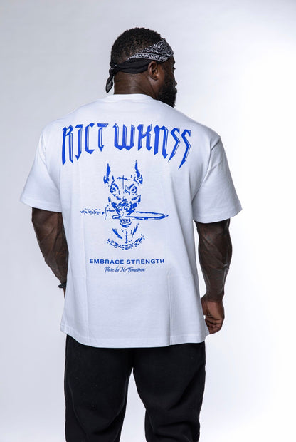 White / Blue ‘Ferocious’ Tee