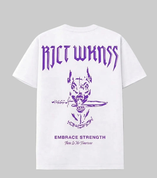 White / Purple ‘Ferocious’ Tee