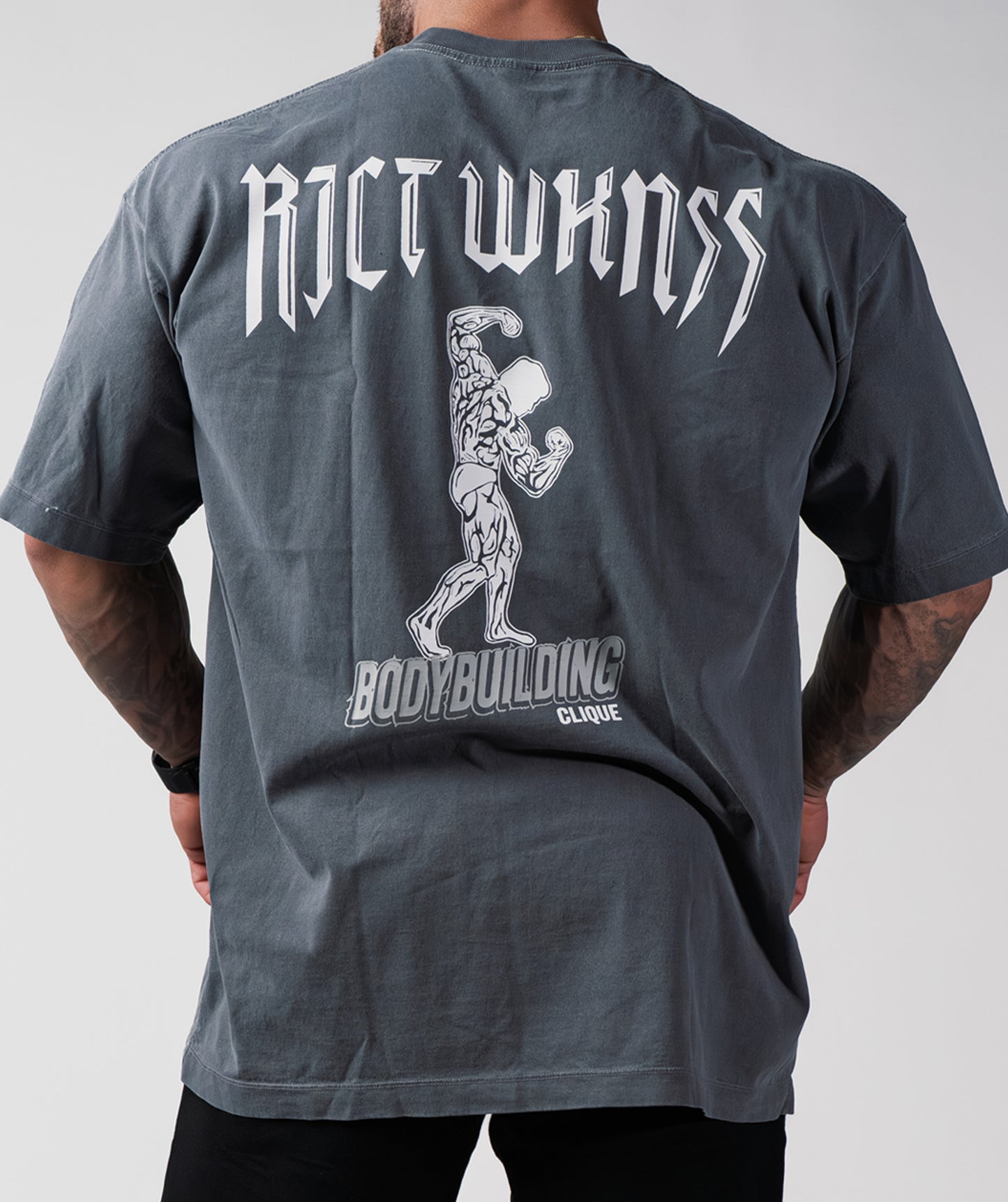 Charcoal Grey 'Bodybuilding Clique' Tee