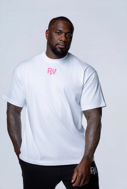 White / Pink ‘Ferocious’ Tee