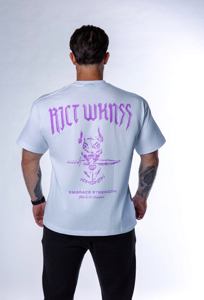 White / Purple ‘Ferocious’ Tee