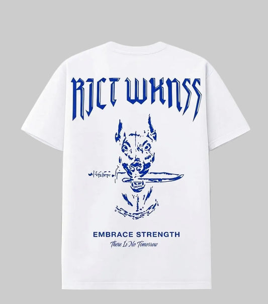 White / Blue ‘Ferocious’ Tee