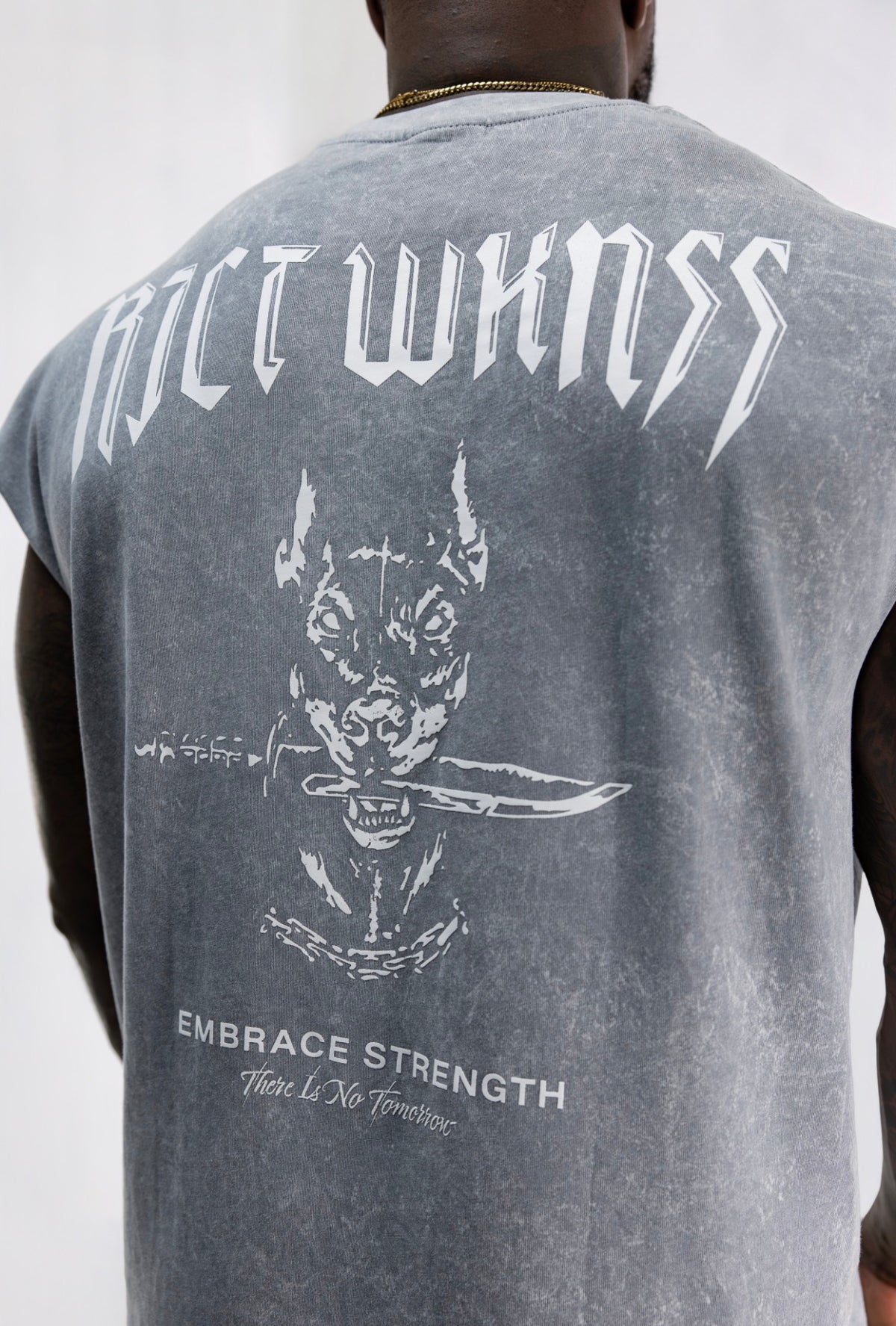 Marble Grey ‘Ferocious’ Oversized Cut Off