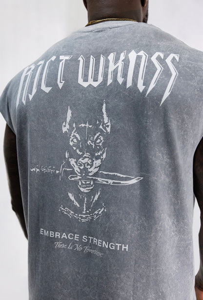 Marble Grey ‘Ferocious’ Oversized Cut Off